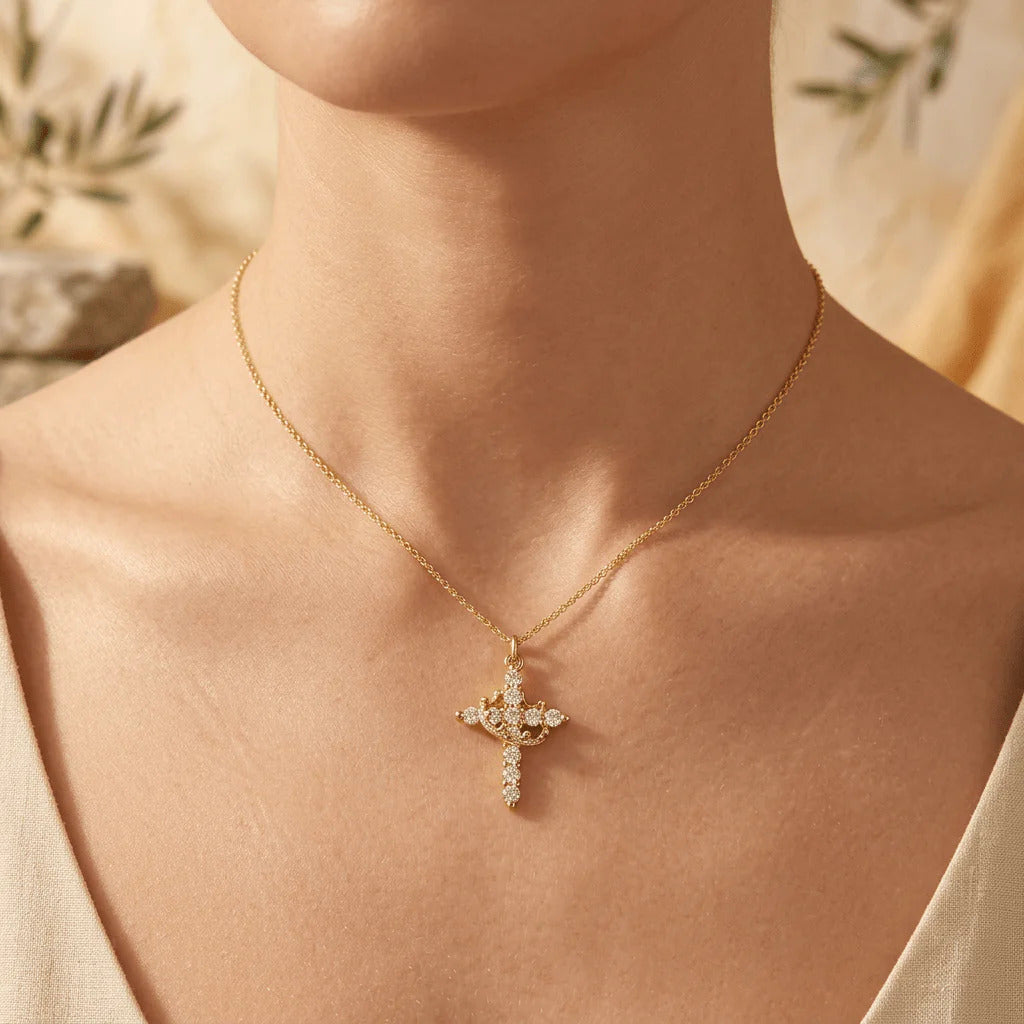 Crown & Cross Pendant