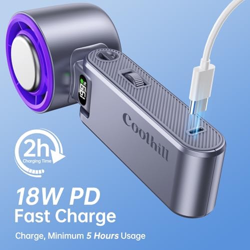 Handheld Portable fan with Turbo Cooling 1-199 Speeds 5500mAh | Hand Held Fan Rechargeable, Powerful Mini Personal fan for Travel, Outdoor, Beach & Makeup|B0GGMRF7PX