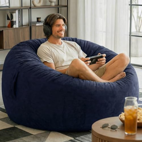 Codi Bean Bag Chair with Filler Included, 4 FT - Comfy Large Beanbag Chairs for Adults - Machine Washable and Soft Mink Bonded Cover - Charcoal Grey, 4ft|B0CFS48QJY