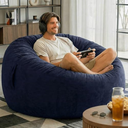 Codi Bean Bag Chair with Filler Included, 4 FT - Comfy Large Beanbag Chairs for Adults - Machine Washable and Soft Mink Bonded Cover - Charcoal Grey, 4ft|B0CFS48QJY