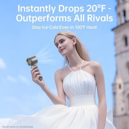 Handheld Portable fan with Turbo Cooling 1-199 Speeds 5500mAh | Hand Held Fan Rechargeable, Powerful Mini Personal fan for Travel, Outdoor, Beach & Makeup|B0GGMRF7PX