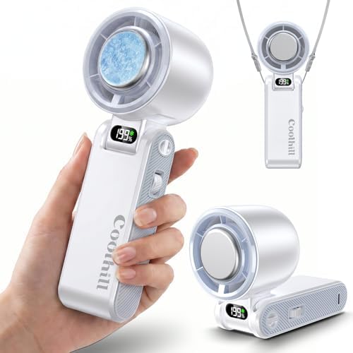 Handheld Portable fan with Turbo Cooling 1-199 Speeds 5500mAh | Hand Held Fan Rechargeable, Powerful Mini Personal fan for Travel, Outdoor, Beach & Makeup|B0GGMRF7PX