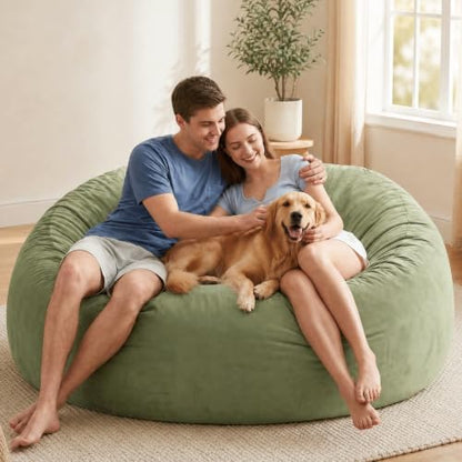 Codi Bean Bag Chair with Filler Included, 4 FT - Comfy Large Beanbag Chairs for Adults - Machine Washable and Soft Mink Bonded Cover - Charcoal Grey, 4ft|B0CFS48QJY