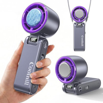 Handheld Portable fan with Turbo Cooling 1-199 Speeds 5500mAh | Hand Held Fan Rechargeable, Powerful Mini Personal fan for Travel, Outdoor, Beach & Makeup|B0GGMRF7PX