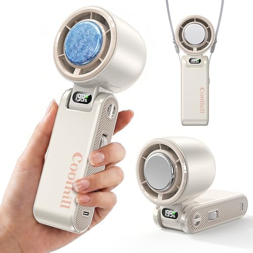 Handheld Portable fan with Turbo Cooling 1-199 Speeds 5500mAh | Hand Held Fan Rechargeable, Powerful Mini Personal fan for Travel, Outdoor, Beach & Makeup|B0GGMRF7PX