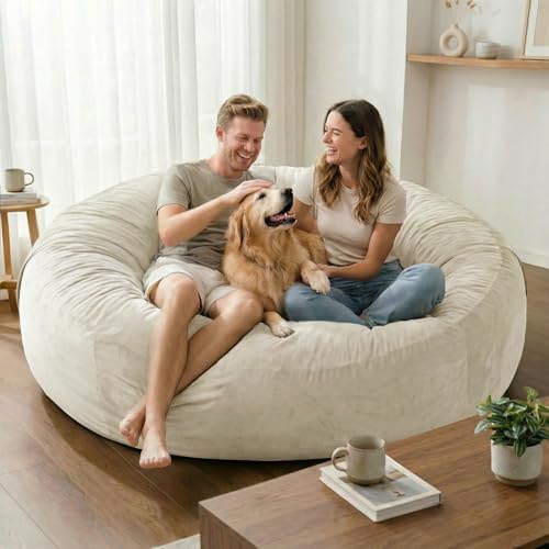 Codi Bean Bag Chair with Filler Included, 4 FT - Comfy Large Beanbag Chairs for Adults - Machine Washable and Soft Mink Bonded Cover - Charcoal Grey, 4ft|B0CFS48QJY
