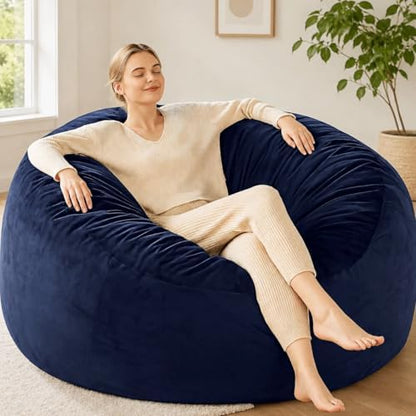 Codi Bean Bag Chair with Filler Included, 4 FT - Comfy Large Beanbag Chairs for Adults - Machine Washable and Soft Mink Bonded Cover - Charcoal Grey, 4ft|B0CFS48QJY