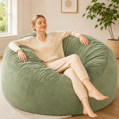 Codi Bean Bag Chair with Filler Included, 4 FT - Comfy Large Beanbag Chairs for Adults - Machine Washable and Soft Mink Bonded Cover - Charcoal Grey, 4ft|B0CFS48QJY