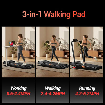 15% Incline 4-in-1 Walking Pad Treadmill, Foldable Under Desk Treadmill for Home & Office, Quiet 2.5 HP Motor, 2 of 9