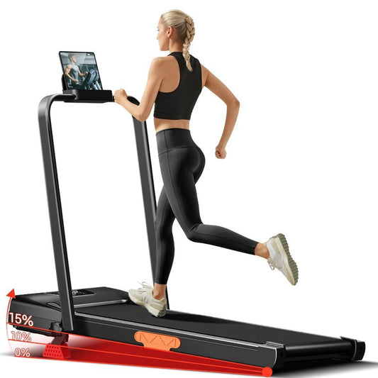 15% Incline 4-in-1 Walking Pad Treadmill, Foldable Under Desk Treadmill for Home & Office, Quiet 2.5 HP Motor, 1 of 9
